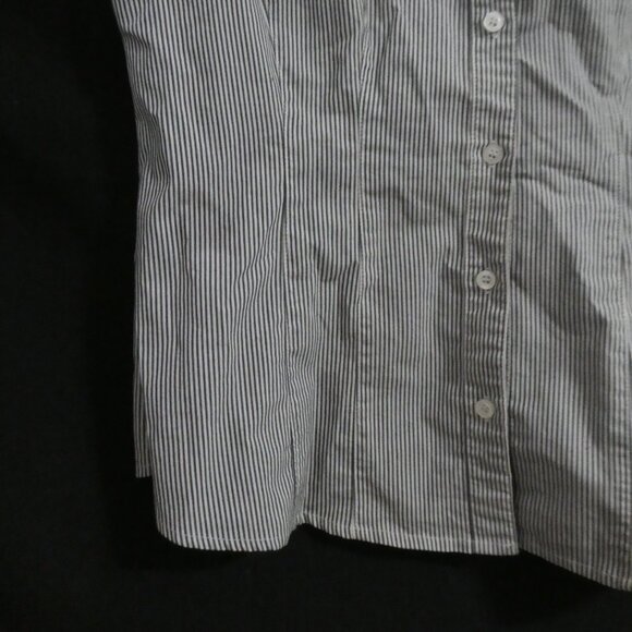 MAJORA | large | Stylish Pinstripe Short Sleeve Cotton Shirt | NWOT - Picture 6 of 14